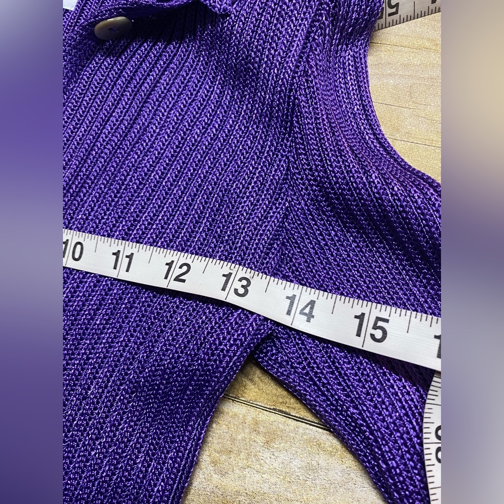 Purple Ribbed Women's Cardigan - Picture 10 of 10